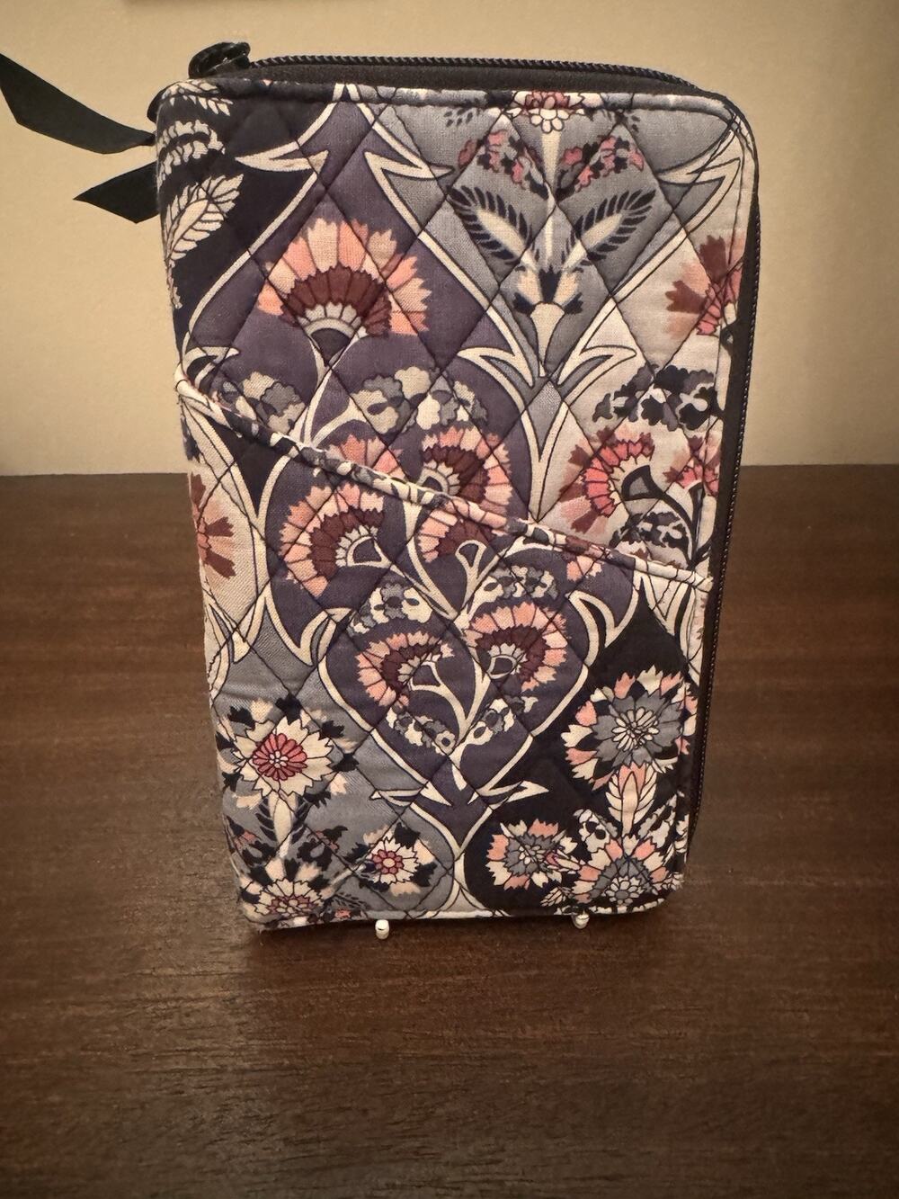 Vera Bradley Ornate Blooms RFID Family Travel Wallet Outlet Zip Around Card Slot